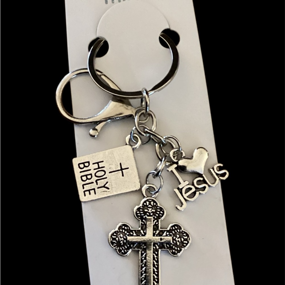 Mint Silver Religious Key Holder